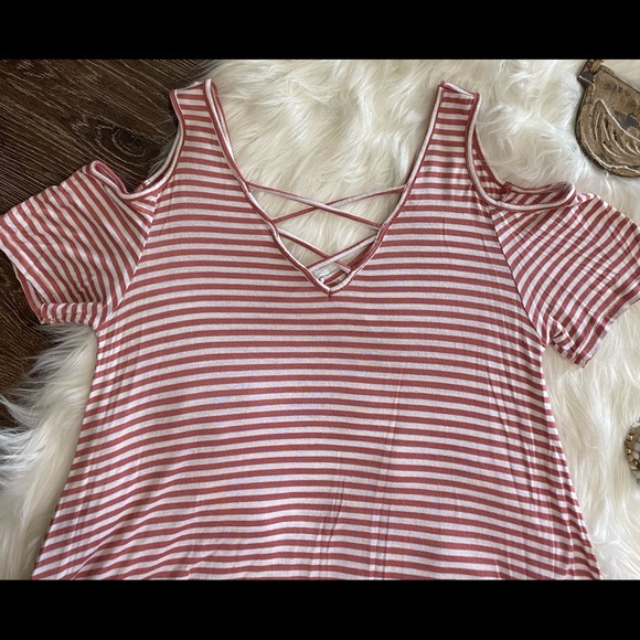 3/$20 Cute Cold Shoulder Blouse - Picture 2 of 7